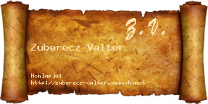 Zuberecz Valter névjegykártya